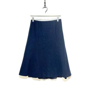 NWOT Uniqlo Women’s Navy Blue A Line Flare Wool Blend Fully Line Skirt Small